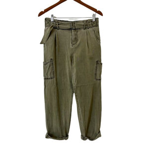 Olive Green Free People Cargo Pants Cropped Size Soft Pants Size 2 Boho Baggy